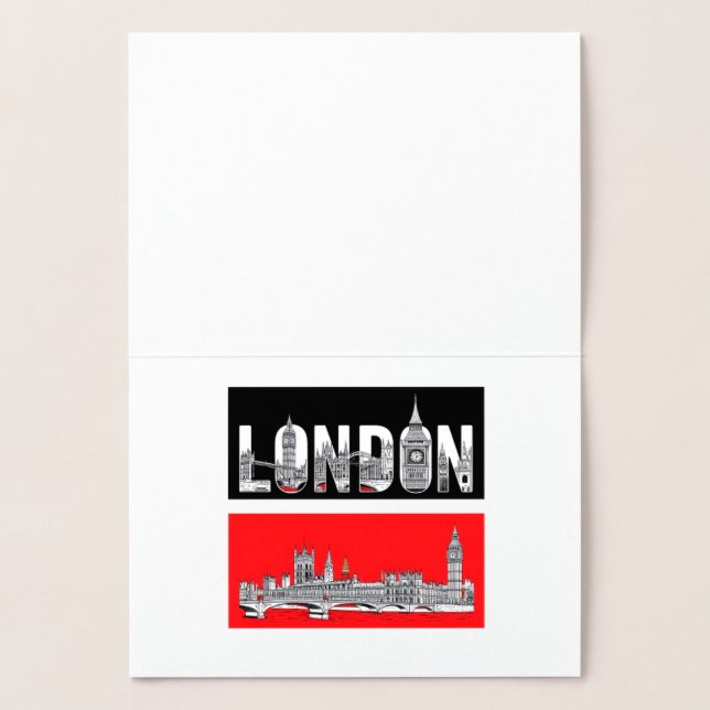 TARJETA CON RELIEVE METALIZADO LONDRES (Interior)
