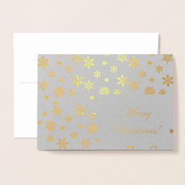 Tarjeta Con Relieve Metalizado ¡Los copos de nieve dorados Feliz Navidad!