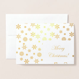 Tarjeta Con Relieve Metalizado ¡Los copos de nieve dorados Feliz Navidad!