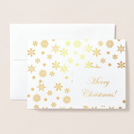 Tarjeta Con Relieve Metalizado ¡Los copos de nieve dorados Feliz Navidad!