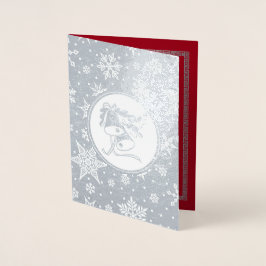 Tarjeta Con Relieve Metalizado Los Navidades de la escena de la Natividad afroame