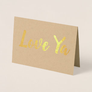 Tarjeta Con Relieve Metalizado Love Ya