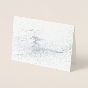 Tarjeta Con Relieve Metalizado Lovely Lesser Sandplover