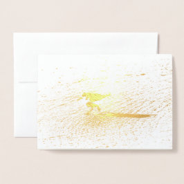 Tarjeta Con Relieve Metalizado Lovely Lesser Sandplover