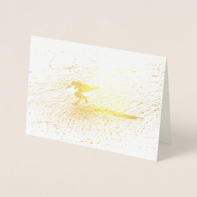 Tarjeta Con Relieve Metalizado Lovely Lesser Sandplover (Anverso)