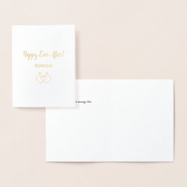 Tarjeta Con Relieve Metalizado Lujo feliz para siempre después del regalo del Bod
