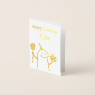 Tarjeta Con Relieve Metalizado Luxury Gold Birthday Card