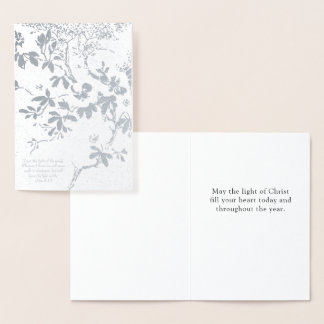 Tarjeta Con Relieve Metalizado Luz cristiana de Cristo