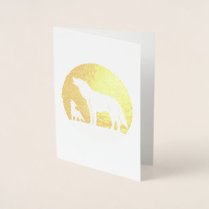 Tarjeta Con Relieve Metalizado Madre y lobo