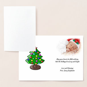 Tarjeta Con Relieve Metalizado Magia de Navidades Typography Tree Silver, ZSSPG