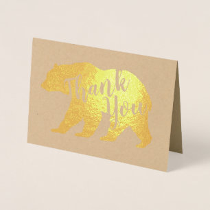 Tarjeta Con Relieve Metalizado Mama Bear Baby Shower Woodland Lodge