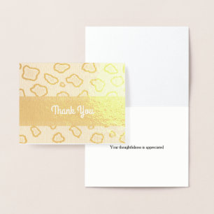 Tarjeta Con Relieve Metalizado Mancha de Leopardo Gracias
