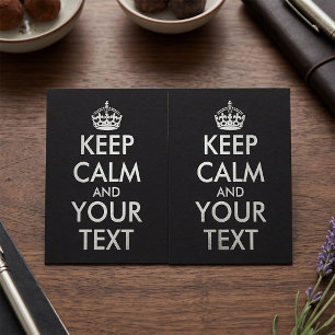 Tarjeta Con Relieve Metalizado Mantén la Calma y Sigue - Crea el Tuyo