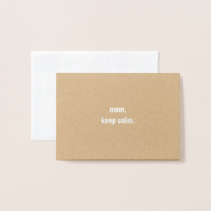 Tarjeta Con Relieve Metalizado Mantener la calma Relieve metalizado personalizado