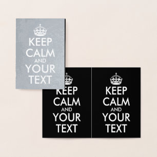Tarjeta Con Relieve Metalizado Mantener la calma y continuar - Crear el propio