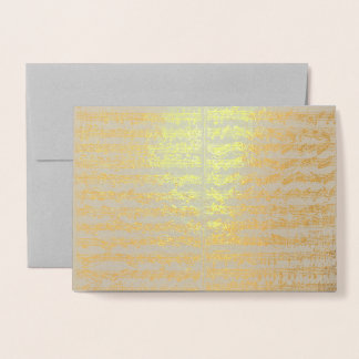 Tarjeta Con Relieve Metalizado Manuscrito de música Golden Bach Chaconne