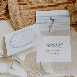 Tarjeta Con Relieve Metalizado Mar | Foto Boda Gracias