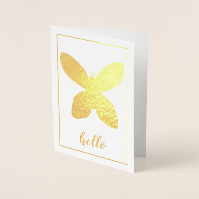 Tarjeta Con Relieve Metalizado Mariposa básica (Anverso)