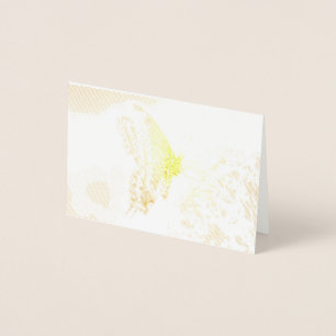 Tarjeta Con Relieve Metalizado Mariposa de cola swallotail en Relieve metalizado