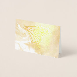 Tarjeta Con Relieve Metalizado Mariposa monarca alimentadora