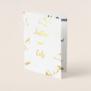 Tarjeta Con Relieve Metalizado Mariposas blancas y negras