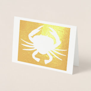 Tarjeta Con Relieve Metalizado Mariscos Maryland Crab Metallic Silhouette Beach