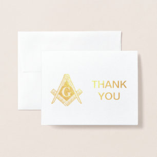 Tarjeta Con Relieve Metalizado Masonic Freemasonry Gracias