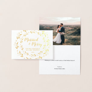 Tarjeta Con Relieve Metalizado Matada Feliz la primera foto del Boda de la guirna