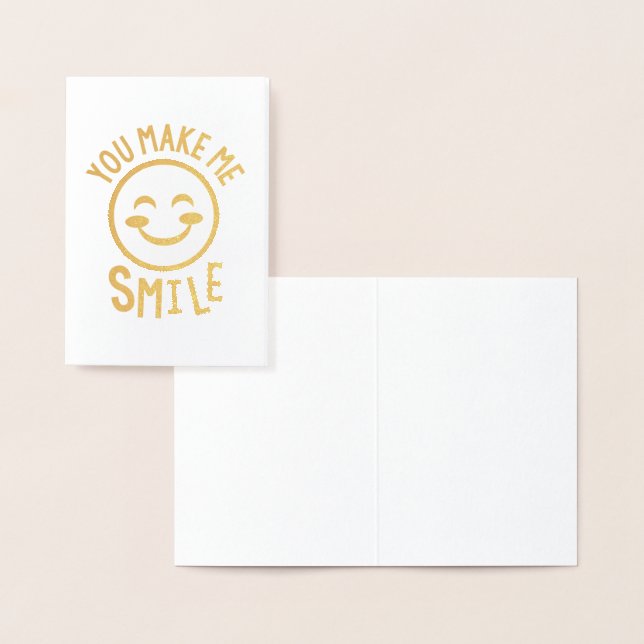 Tarjeta Con Relieve Metalizado Me haces sonreír Emoji Notecards (Demostración)