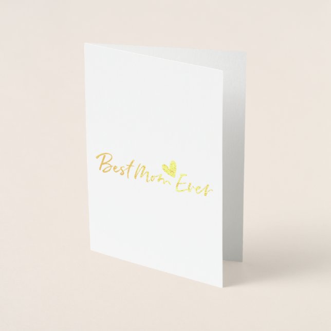 Tarjeta Con Relieve Metalizado Mejor Corazón de Mamá (Anverso)