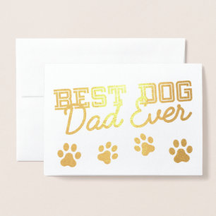 Tarjeta Con Relieve Metalizado Mejor Papá de Perro del Mundo Foto de Mascota Pers