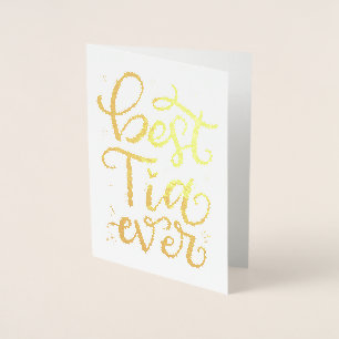 Tarjeta Con Relieve Metalizado Mejor Tia Ever