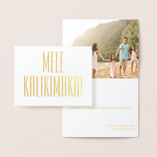 TARJETA CON RELIEVE METALIZADO MELE KALIKIMAKA NAVIDADES HAWAIAN RELIEVE METALIZA (Demostración)