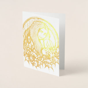 Tarjeta Con Relieve Metalizado Merry Yule Witch