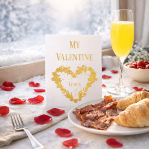 Tarjeta Con Relieve Metalizado Mi Día de San Valentín amor
