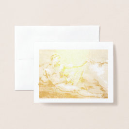 Tarjeta Con Relieve Metalizado Mi propio dibujo del Adán de Miguel Ángel