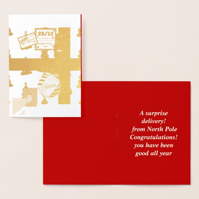 Tarjeta Con Relieve Metalizado Mikitiez Christmaseve Northpole expressmail (Demostración)