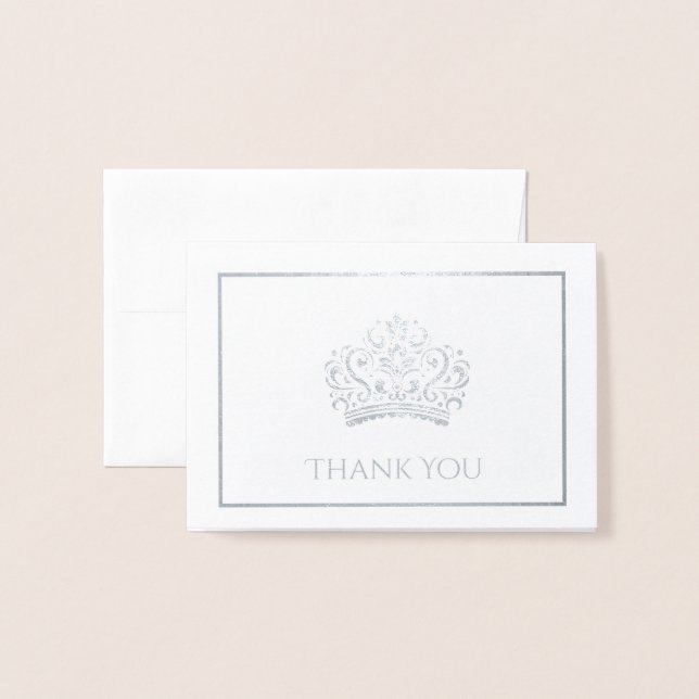 Tarjeta Con Relieve Metalizado Mini de corona de concurso (Anverso con sobre)