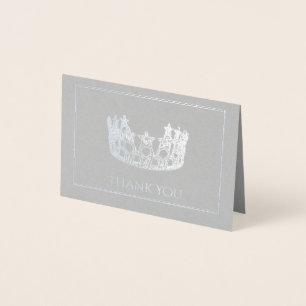 Tarjeta Con Relieve Metalizado Mini tarjeta de Relieve metalizado plateado Crown