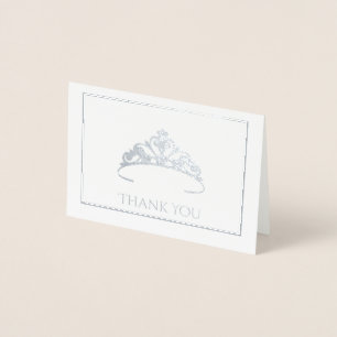 Tarjeta Con Relieve Metalizado Mini tarjeta de Relieve metalizado plateado Tiara