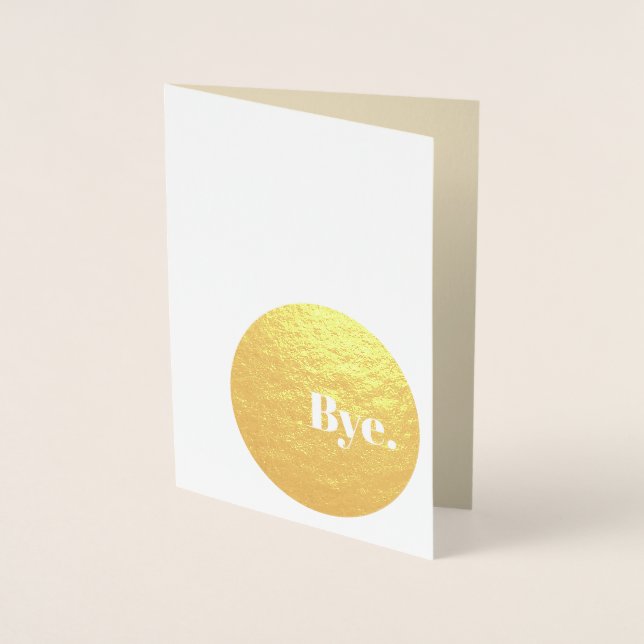 Tarjeta Con Relieve Metalizado Minimalist Foil Goodbye Card for Coworker (Anverso)