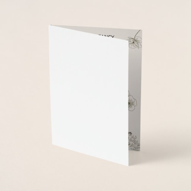 Tarjeta Con Relieve Metalizado Minimalist Olive Green & Cream Wedding Invitation  (Anverso)