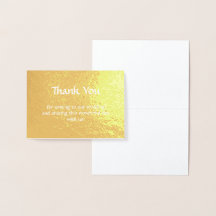 Minimalista Gracias elegante con lámina de oro rea