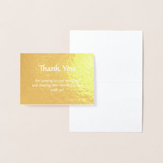 Tarjeta Con Relieve Metalizado Minimalista Gracias elegante con lámina de oro rea