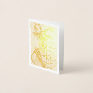 Tarjeta Con Relieve Metalizado Minitarjeta de vacaciones de Navidades de Relieve