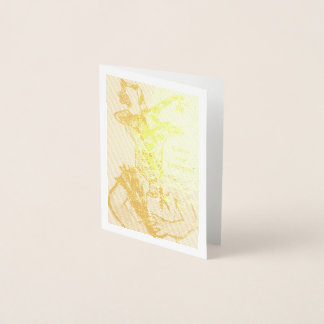 Tarjeta Con Relieve Metalizado Minitarjeta de vacaciones de Navidades de Relieve