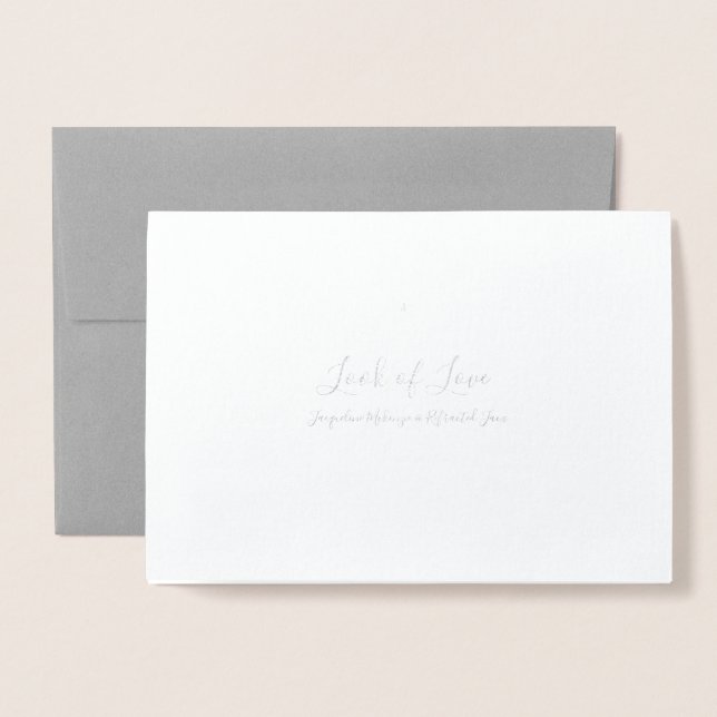 Tarjeta Con Relieve Metalizado Mira el gris del amor (Reverso con sobre)