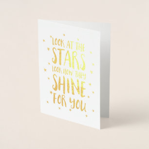 Tarjeta Con Relieve Metalizado Mira las estrellas   tarjeta de Relieve metalizado
