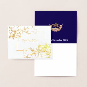 Tarjeta Con Relieve Metalizado Miss America Style Crown Cherry Blossom