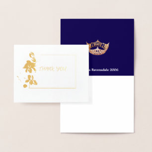 Tarjeta Con Relieve Metalizado Miss America Style Crown Orchid Gracias